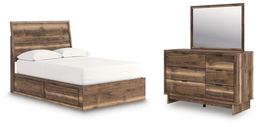 Chirason - 3 Pc. - Full Panel Storage Bed, Dresser And Mirror - Brown 3 Piece Bedroom Sets by Signature Design by Ashley® - Walls Furniture & Mattress