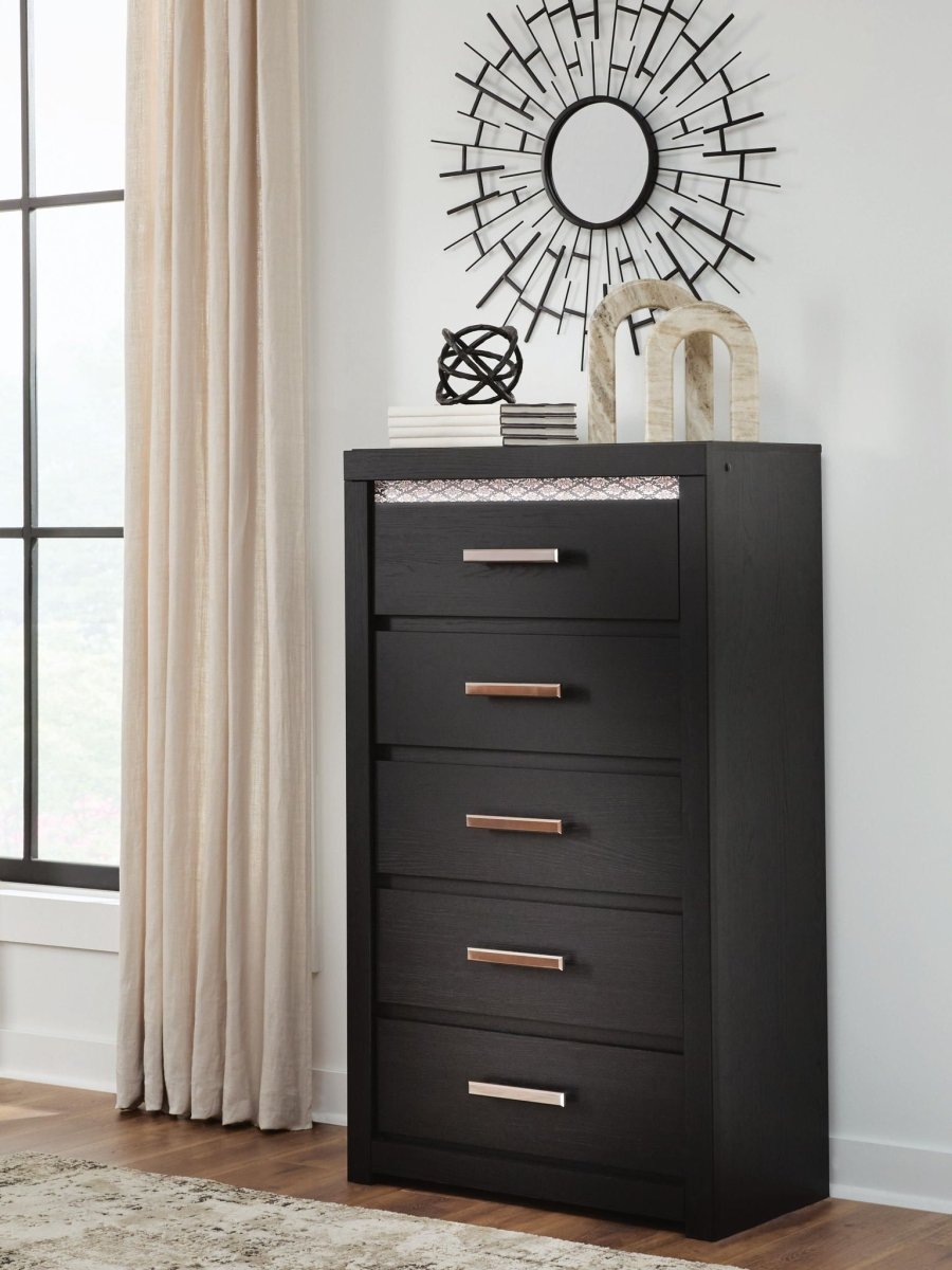 Shoralli - Five Drawer Chest - Black Accent Chests by Signature Design by Ashley® - Walls Furniture & Mattress