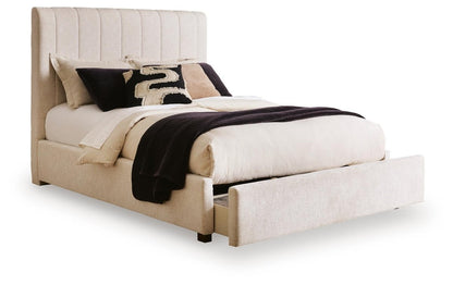 Shoralli - Queen Upholstered Storage Bed - Beige Storage Beds by Signature Design by Ashley® - Walls Furniture & Mattress
