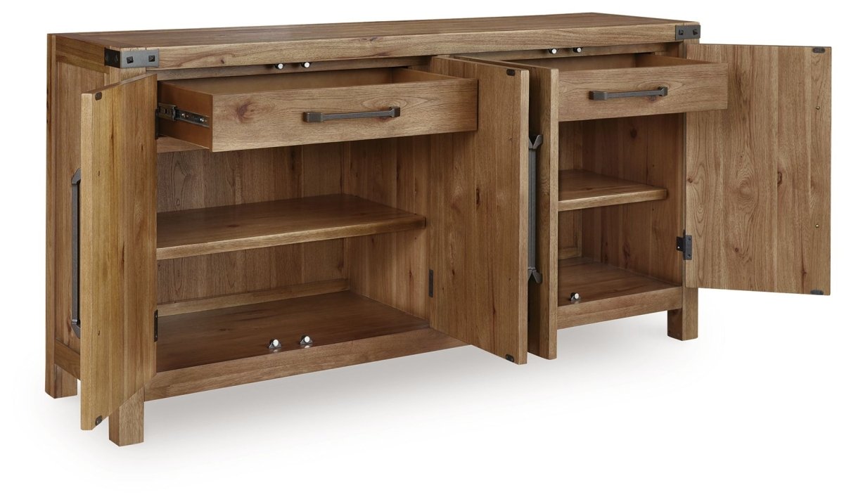 Ridgester - Dining Room Server - Light Brown Servers by Benchcraft® - Walls Furniture & Mattress