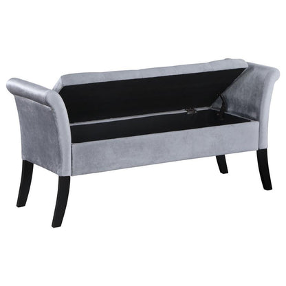 Farrah - Velvet Upholstered Rolled Arm Storage Bench Storage Benches by Coaster Fine Furniture - Walls Furniture & Mattress