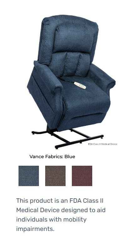 TRIO TENACITY Vance Blue Heavy Duty Performance Fabric Lift Chair