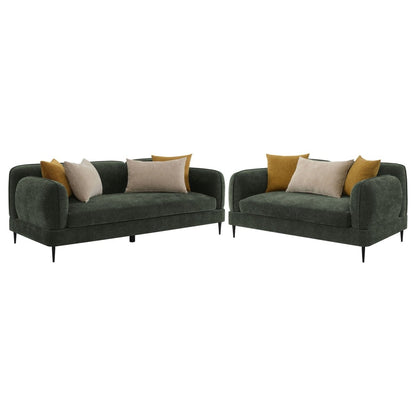 Jade - 2 Piece Chenille Upholstered Sofa Set Stationary Sofas & Loveseats by Coaster Fine Furniture - Walls Furniture & Mattress