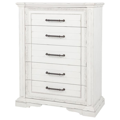 Mckinney - 5 - Drawer Bedroom Chest Of Drawers - Vintage White Accent Chests by Coaster Fine Furniture - Walls Furniture & Mattress