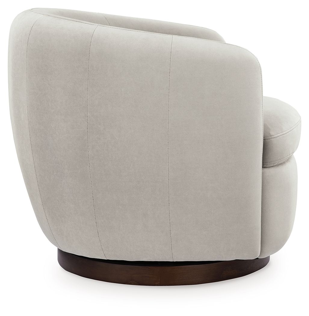 Annbury - Swivel Accent Chair - Light Beige Swivel Chairs by Signature Design by Ashley® - Walls Furniture & Mattress