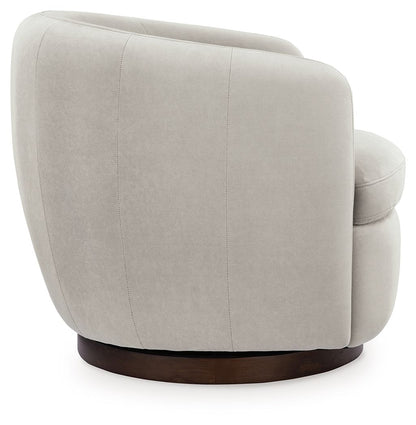 Annbury - Swivel Accent Chair - Light Beige Swivel Chairs by Signature Design by Ashley® - Walls Furniture & Mattress