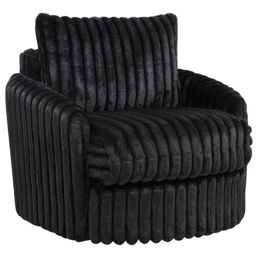 Sarco - Corduroy Upholstered Swivel Accent Arm Chair Swivel Chairs by Coaster Fine Furniture - Walls Furniture & Mattress