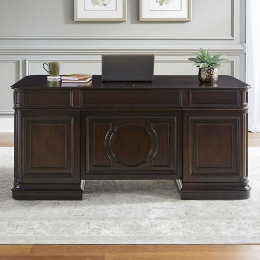 Brayton Manor - Jr Executive Desk - Cognac Executive Desks by Liberty Furniture - Walls Furniture & Mattress