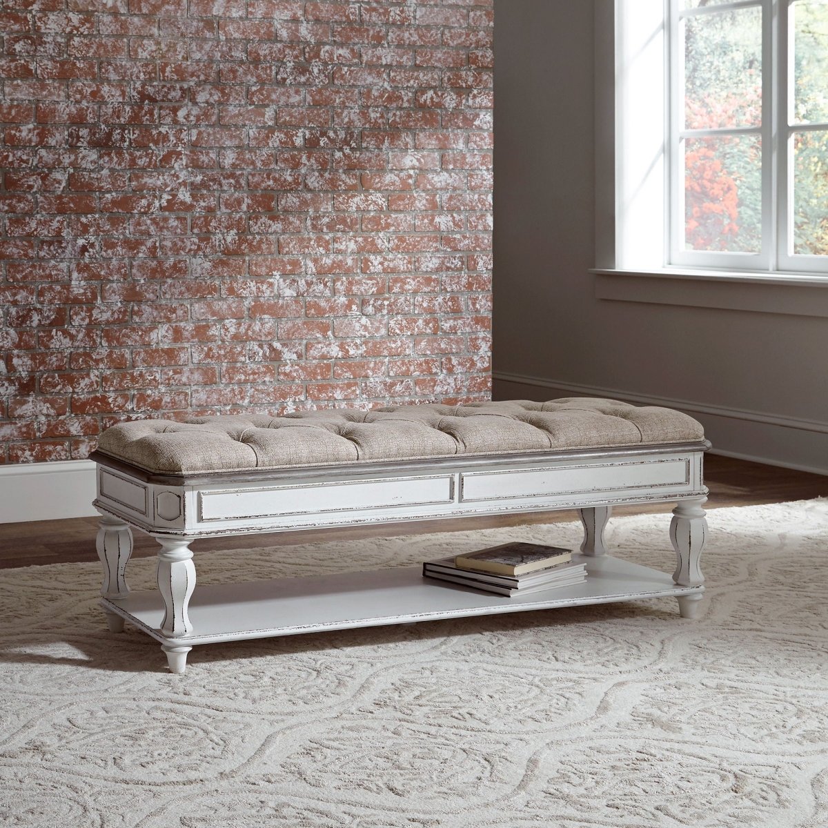 Magnolia Manor - Bed Bench - White Storage Benches by Liberty Furniture - Walls Furniture & Mattress