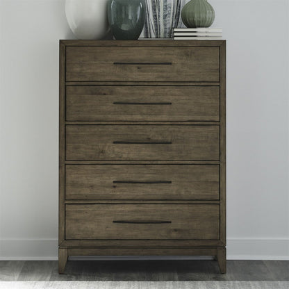Shaker Lakes - 5 Drawer Chest - Harvest Brown Accent Chests by Liberty Furniture - Walls Furniture & Mattress