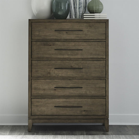 Shaker Lakes - 5 Drawer Chest - Harvest Brown Accent Chests by Liberty Furniture - Walls Furniture & Mattress