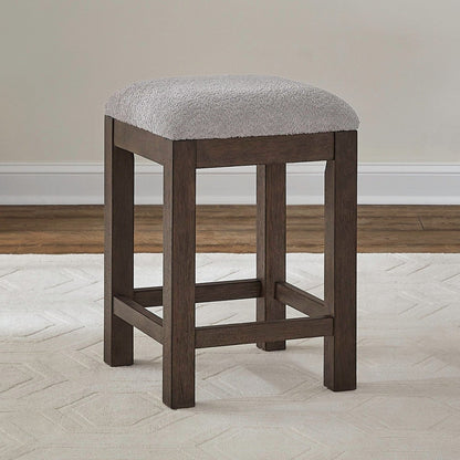 Cascade Falls - Upholstered Console Stool - Satin Espresso / Gray Counter Height (24" - 27") by Liberty Furniture - Walls Furniture & Mattress