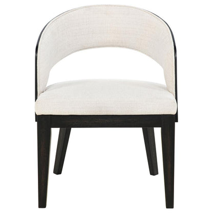 Leandro - Upholstered Dining Arm Chair (Set of 2) - Burnished Black / Cream Chair Sets by Coaster Fine Furniture - Walls Furniture & Mattress