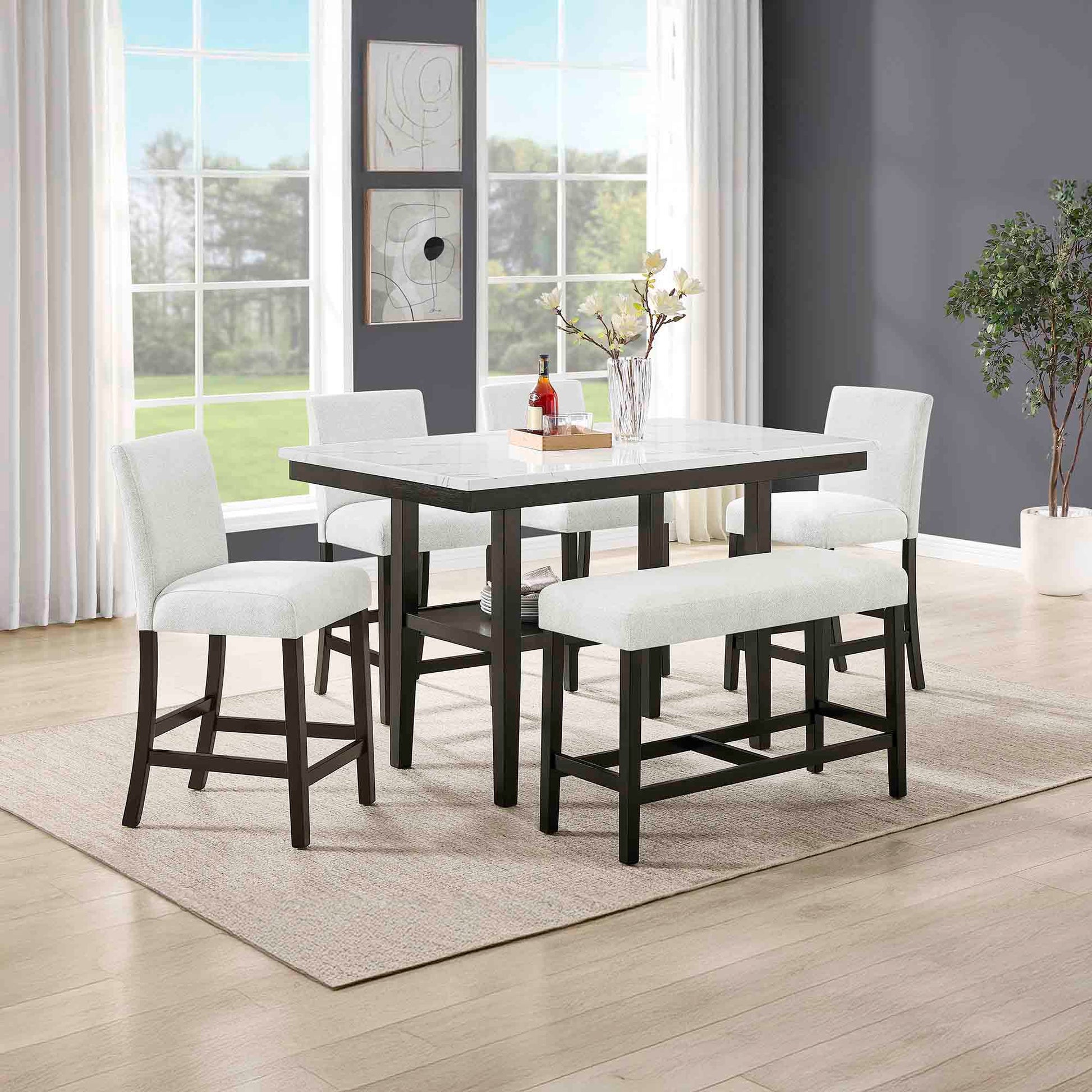 Carissa - Rectangle Counter Dining Set 5 Piece Dining Room Sets by New Classic - Walls Furniture & Mattress