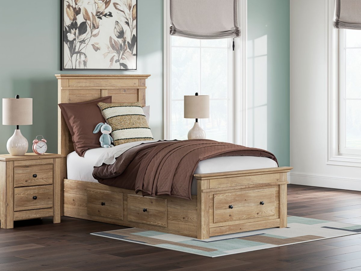 Makidern - Panel Storage Bed With 2 Under Bed Storage Units Storage Beds by Signature Design by Ashley® - Walls Furniture & Mattress