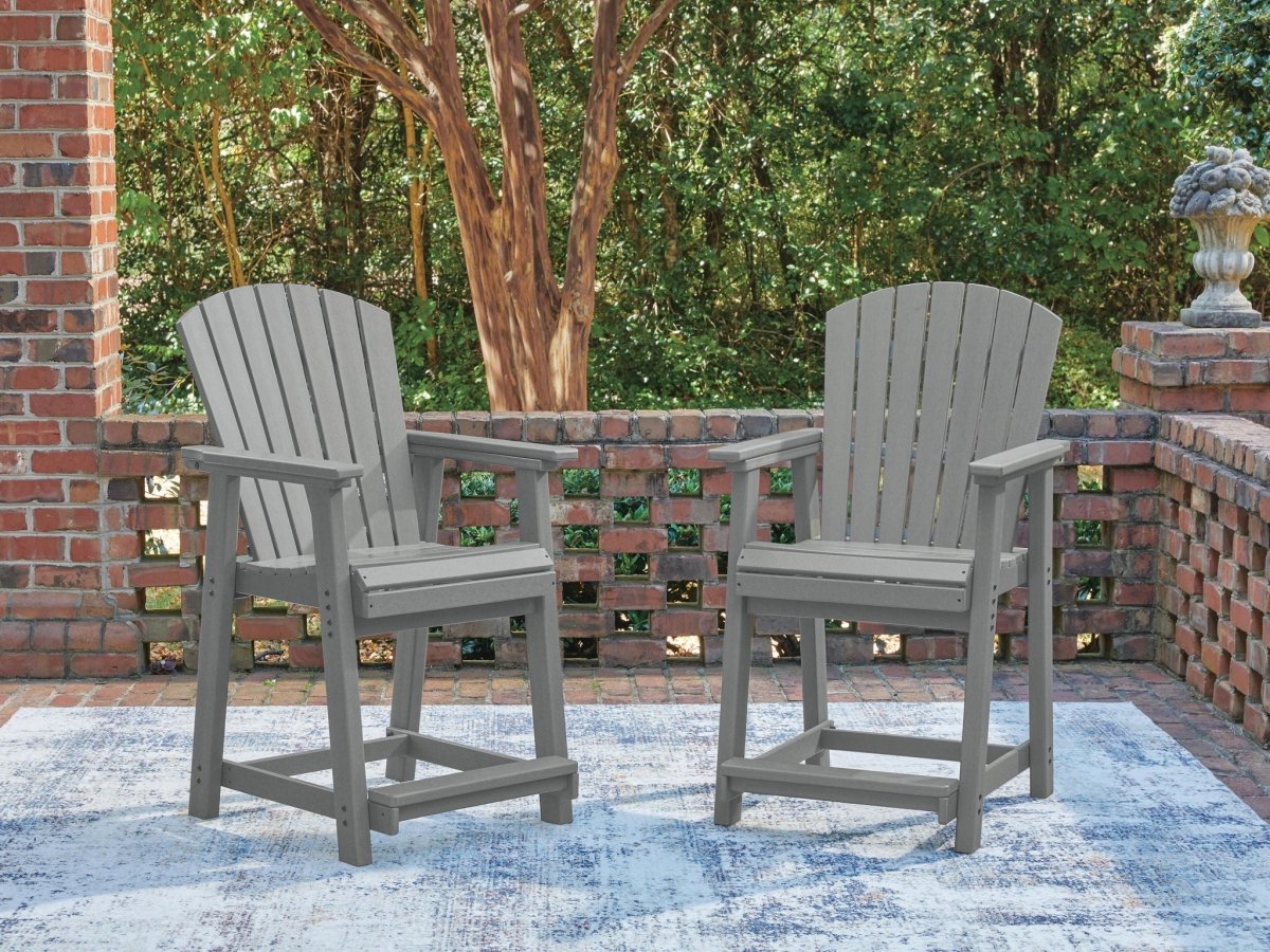 Sanctuary Beach - Barstool (Set of 2) - Dark Gray Stool Sets by Signature Design by Ashley® - Walls Furniture & Mattress
