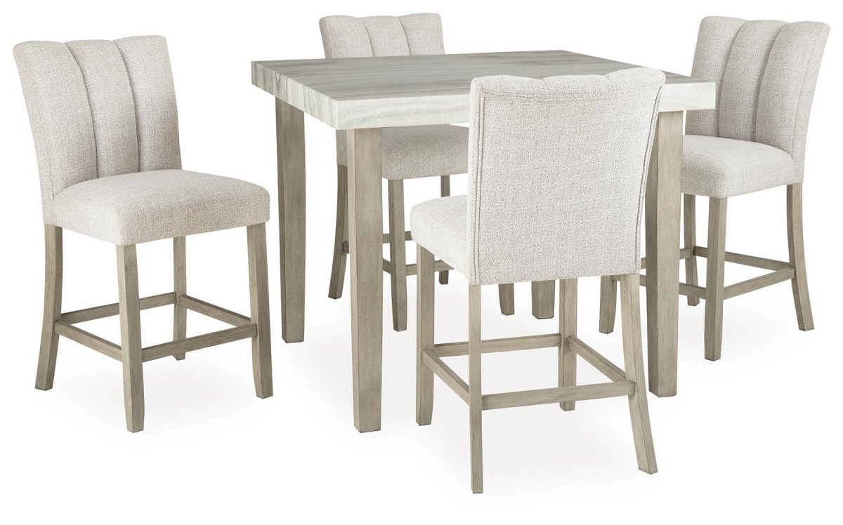 Larawyn - 5 Pc. - Counter Height Dining Table And 4 Barstools - Bisque 5 Piece Dining Room Sets by Signature Design by Ashley® - Walls Furniture & Mattress
