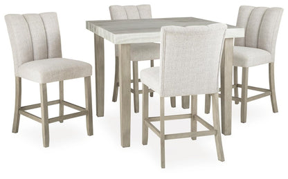 Larawyn - 5 Pc. - Counter Height Dining Table And 4 Barstools - Bisque 5 Piece Dining Room Sets by Signature Design by Ashley® - Walls Furniture & Mattress