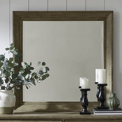 Grandpas Cabin - Mirror - Light Brown Landscape Mirrors by Liberty Furniture - Walls Furniture & Mattress