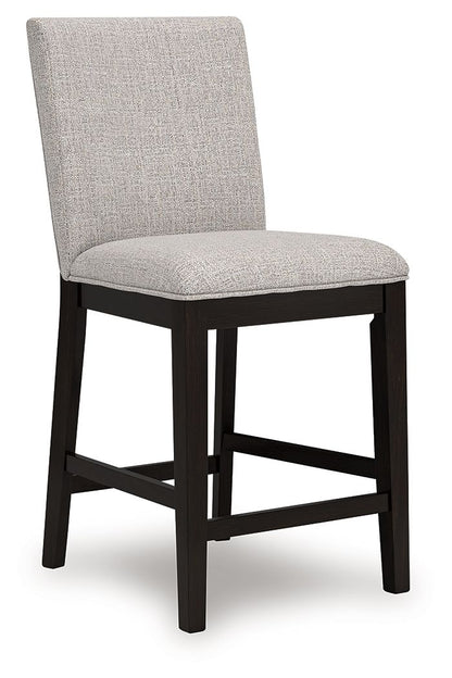 Neymorton - 5 Pc. - Rectangular Dining Room Counter Table, 4 Barstools - Dark Grayish Brown 5 Piece Dining Room Sets by Signature Design by Ashley® - Walls Furniture & Mattress