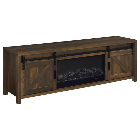 Enfield - 71" TV Stand Fireplace Media Console - Dark Pine Fireplace TV Stands by Coaster Fine Furniture - Walls Furniture & Mattress