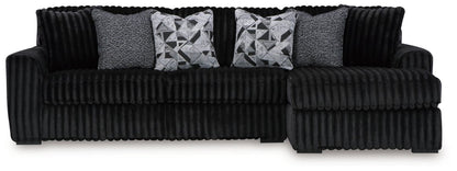 Midnight-Madness - 3 Piece Sectional Stationary Sectionals by Signature Design by Ashley® - Walls Furniture & Mattress
