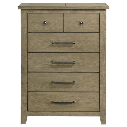 Hazlewood - 5 - Drawer Bedroom Chest Of Drawers - Vineyard Oak Accent Chests by Coaster Fine Furniture - Walls Furniture & Mattress