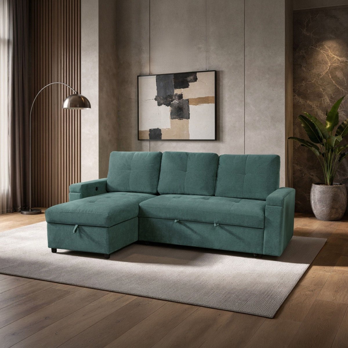 Breeze - Sleeper Sofa - Green Sleeper Sofas by New Classic - Walls Furniture & Mattress