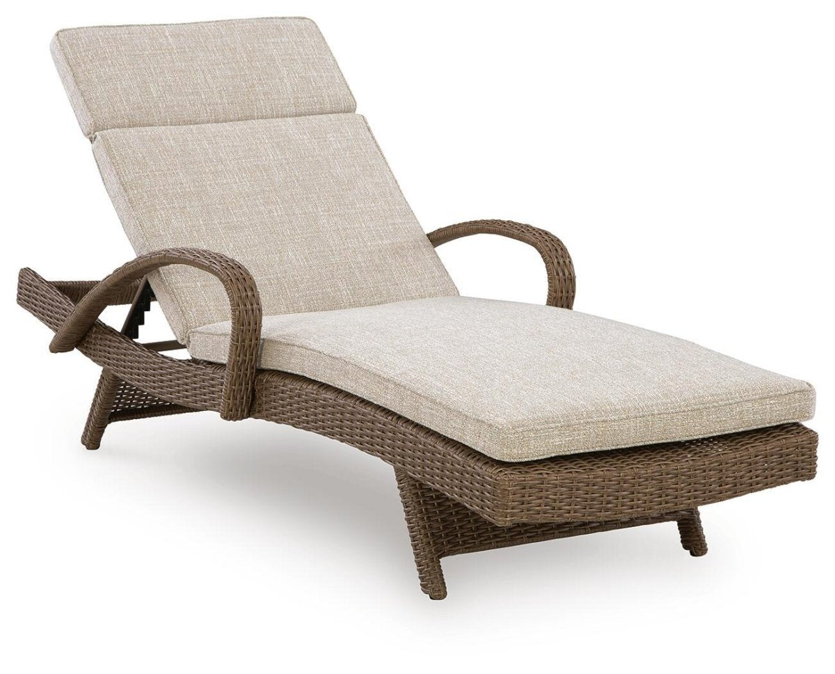 Laguna Heights - Chaise Lounge With Cushion - Beige Lounge Chairs by Signature Design by Ashley® - Walls Furniture & Mattress
