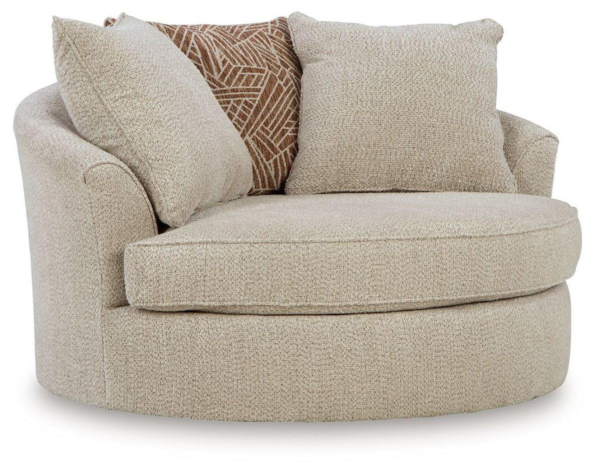 Steelwater Retreat - Oversized Swivel Accent Chair - Latte Swivel Chairs by Benchcraft® - Walls Furniture & Mattress
