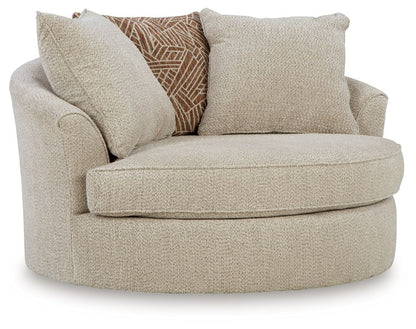 Steelwater Retreat - Oversized Swivel Accent Chair - Latte Swivel Chairs by Benchcraft® - Walls Furniture & Mattress