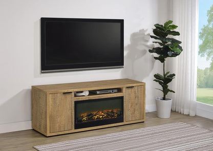 Fuller - 60" 2 - Door TV Stand Fireplace Media Console - Mango Fireplace TV Stands by Coaster Fine Furniture - Walls Furniture & Mattress