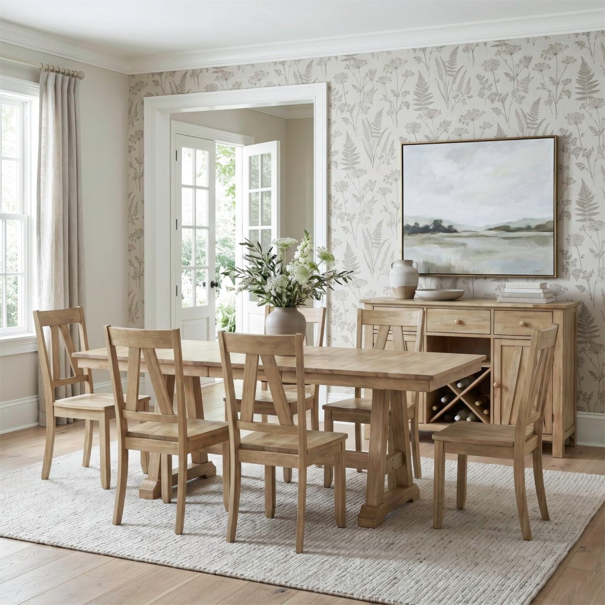 Lindsey Farm - Trestle Table Set 5 Piece Dining Room Sets by Liberty Furniture - Walls Furniture & Mattress