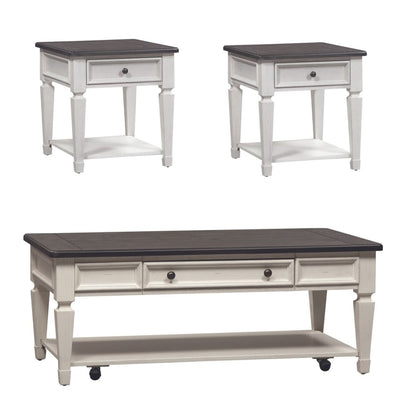 Allyson Park - 3 Piece Table Set - White Table Sets by Liberty Furniture - Walls Furniture & Mattress