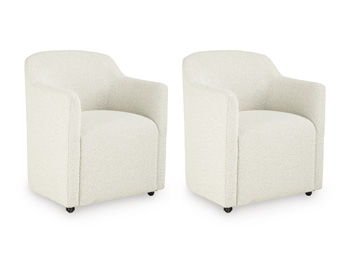 Radkin - Dining Upholstered Arm Chair (Set of 2) - Off White Chair Sets by Signature Design by Ashley® - Walls Furniture & Mattress