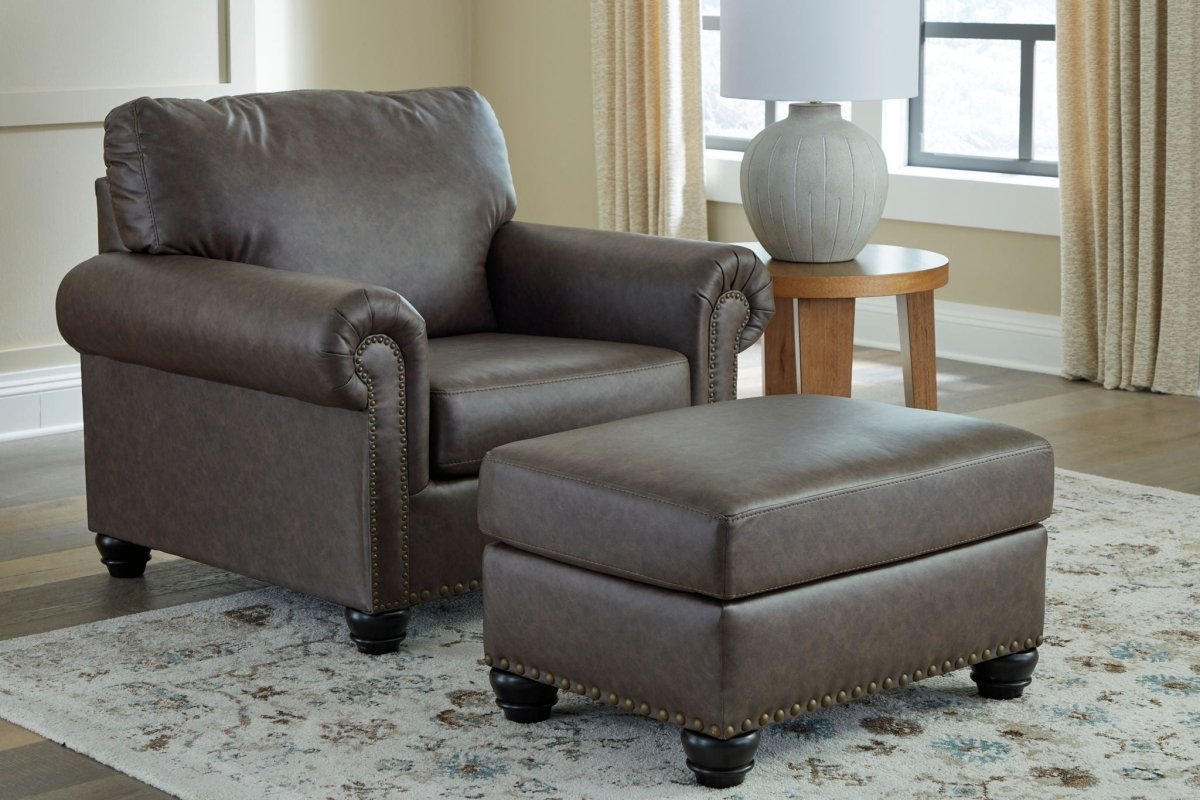 Roxmere - Living Room Set Stationary Chair & Ottoman by Benchcraft® - Walls Furniture & Mattress