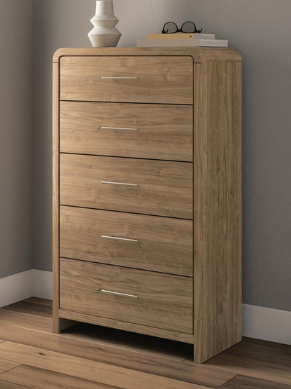 Gramburg - Five Drawer Chest - Warm Natural Brown Accent Chests by Signature Design by Ashley® - Walls Furniture & Mattress