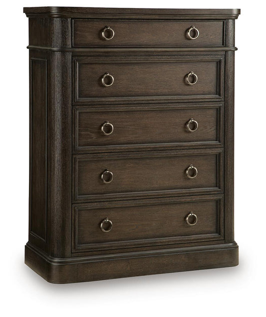 Wickenger - Five Drawer Chest - Dark Brown Accent Chests by Signature Design by Ashley® - Walls Furniture & Mattress