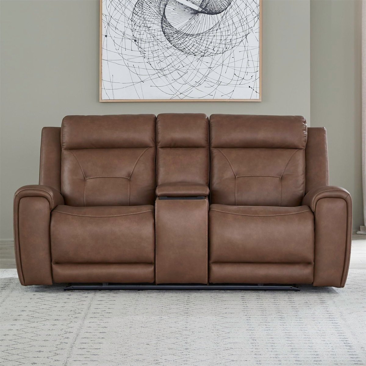 Beckham - Loveseat With Console P2 & ZG - Aline Saddle Reclining Loveseats by Liberty Furniture - Walls Furniture & Mattress