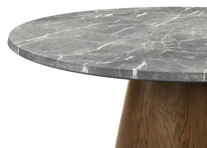 Franklin - 59" Round Dining Table - Gray And Dark Oak Dining Tables by Coaster Fine Furniture - Walls Furniture & Mattress
