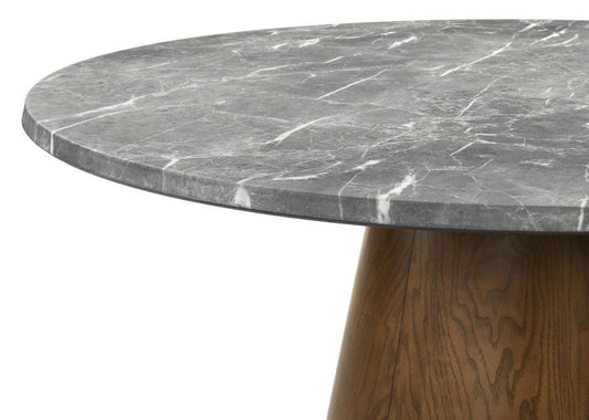 Franklin - 59" Round Dining Table - Gray And Dark Oak Dining Tables by Coaster Fine Furniture - Walls Furniture & Mattress