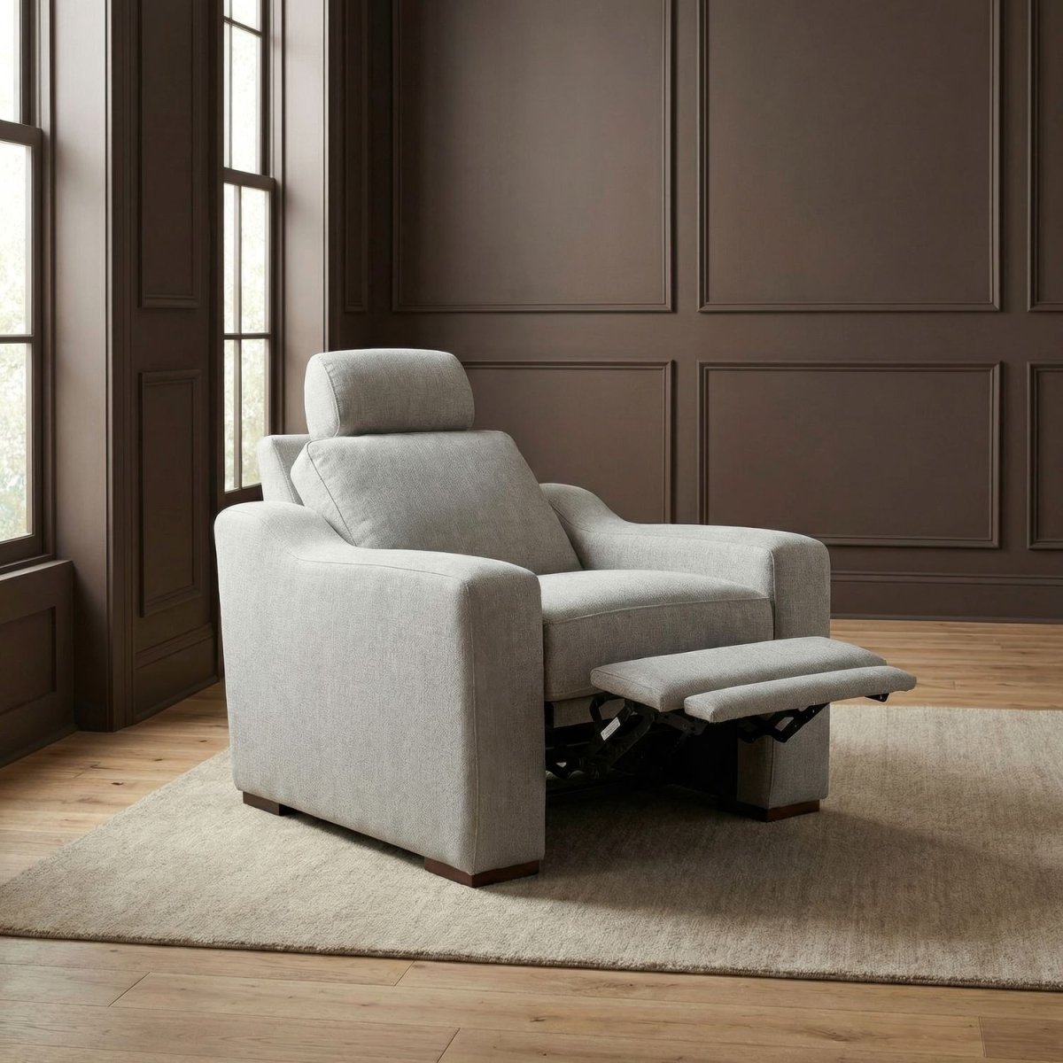Archer - Chair With Power Footrest & ZW - Hampstead Dove Reclining Chairs by Liberty Furniture - Walls Furniture & Mattress