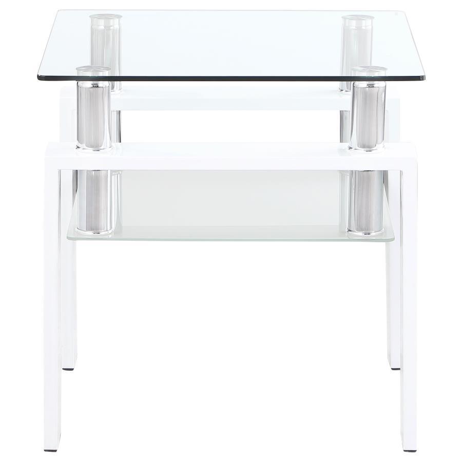 Dyer - 1 - Shelf Rectangular Glass Top Table End Tables by CoasterEveryday - Walls Furniture & Mattress