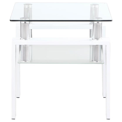 Dyer - 1 - Shelf Rectangular Glass Top Table End Tables by CoasterEveryday - Walls Furniture & Mattress