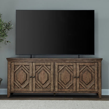 Carolina Park - 78" TV Console - Brown TV Stands by Liberty Furniture - Walls Furniture & Mattress