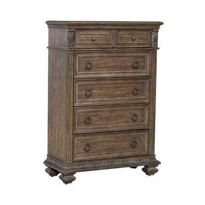 Carlisle Court - 5 Drawer Chest - Medium Brown Accent Chests by Liberty Furniture - Walls Furniture & Mattress