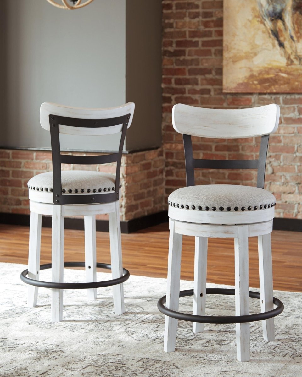 Valebeck - Full Back Swivel Stool Counter Height (24"-27") by Signature Design by Ashley® - Walls Furniture & Mattress