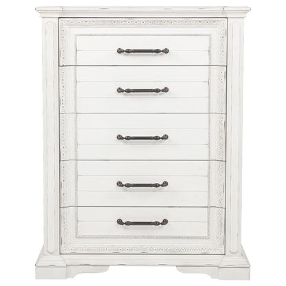 Mckinney - 5 - Drawer Bedroom Chest Of Drawers - Vintage White Accent Chests by Coaster Fine Furniture - Walls Furniture & Mattress