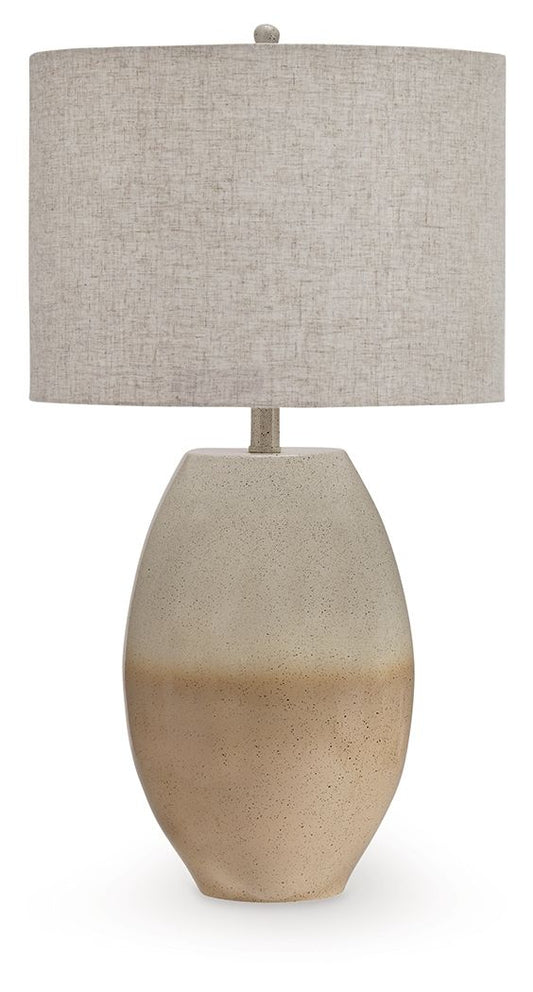 Linas - Cream / Beige - Metal Table Lamp Table Lamps by Signature Design by Ashley® - Walls Furniture & Mattress