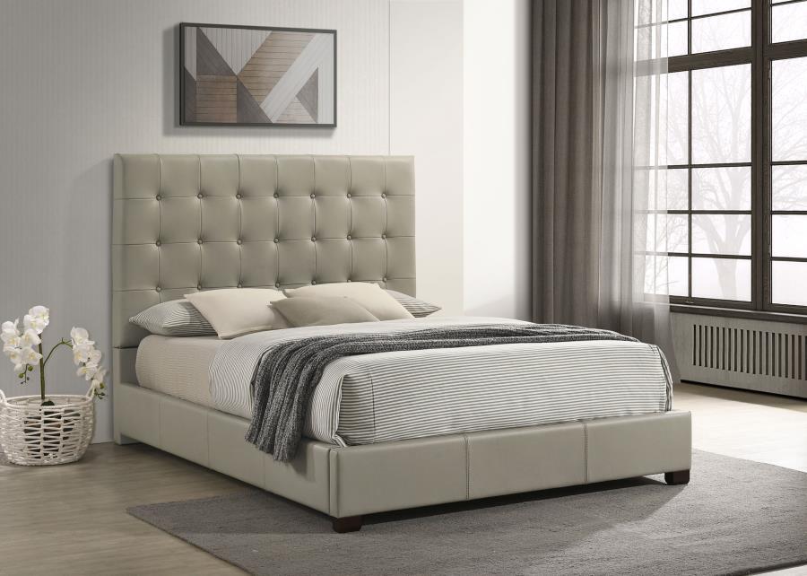 Medley - Genuine Leather Platform Bed Upholstered Beds by Coaster Fine Furniture - Walls Furniture & Mattress